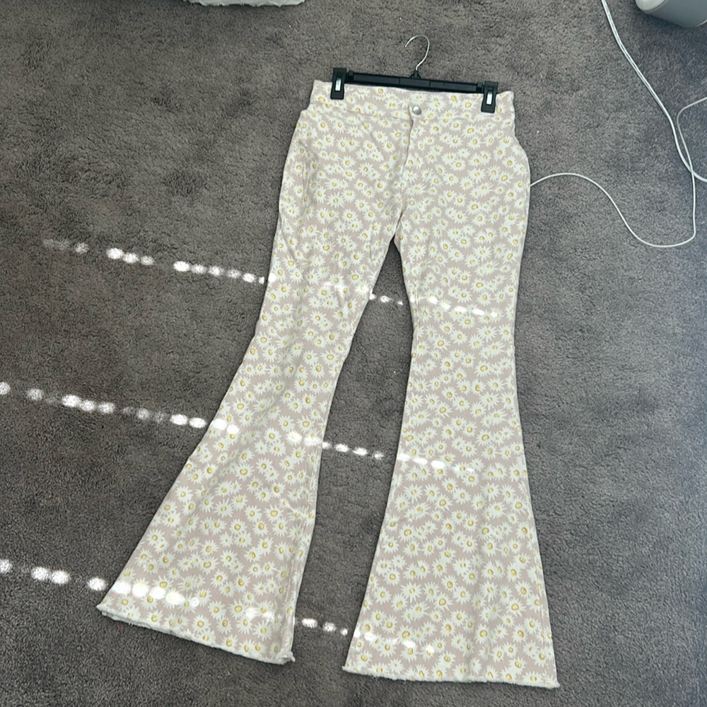 Pink Floral Flair Jeans